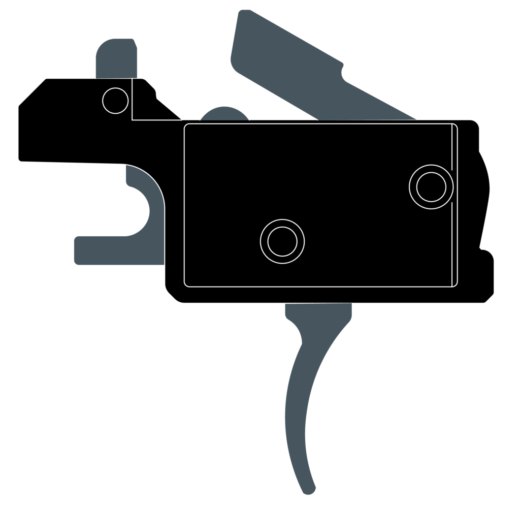 A diagram depicting a forced-reset trigger for an AR-platform weapon.