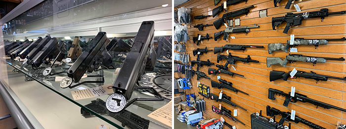 Photos posted on American Defense Company’s Facebook page in September 2020 showing firearms on display at the gun store.