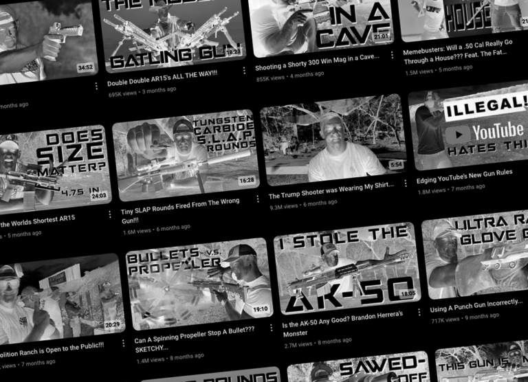 A collage of Demolition Ranch videos displayed on YouTube.