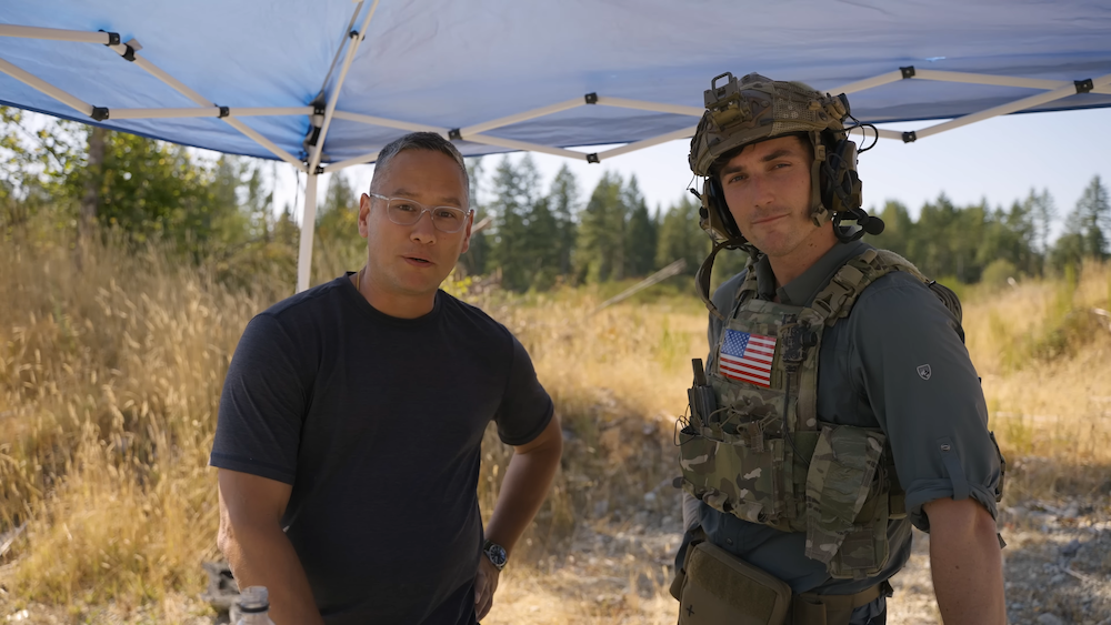 Wong (left) appeared with Garand Thumb during a video on the Beretta ARX-160.