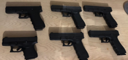 Some of the Glocks recovered from Easton's trafficking scheme.