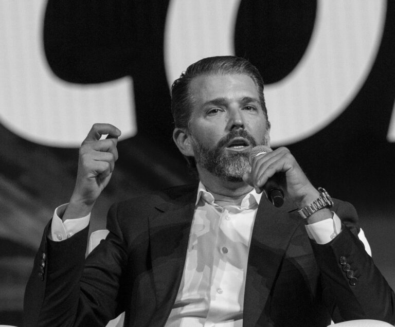Donald Trump Jr. speaks during the Bitcoin 2025 conference at the Venetian in Las Vegas on May 28, 2025.