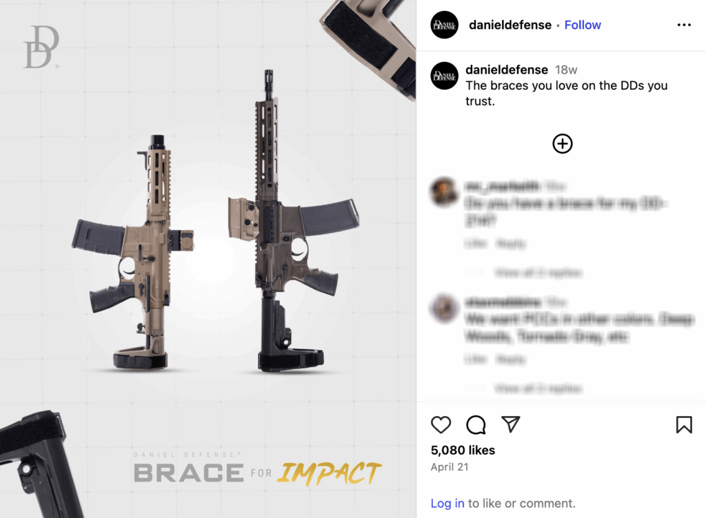 Daniel Defense is another gun maker that reintroduced AR-15 “pistols” in April.