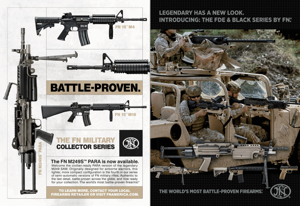 FN ads published in the NRA’s Shooting Illustrated and American Rifleman.