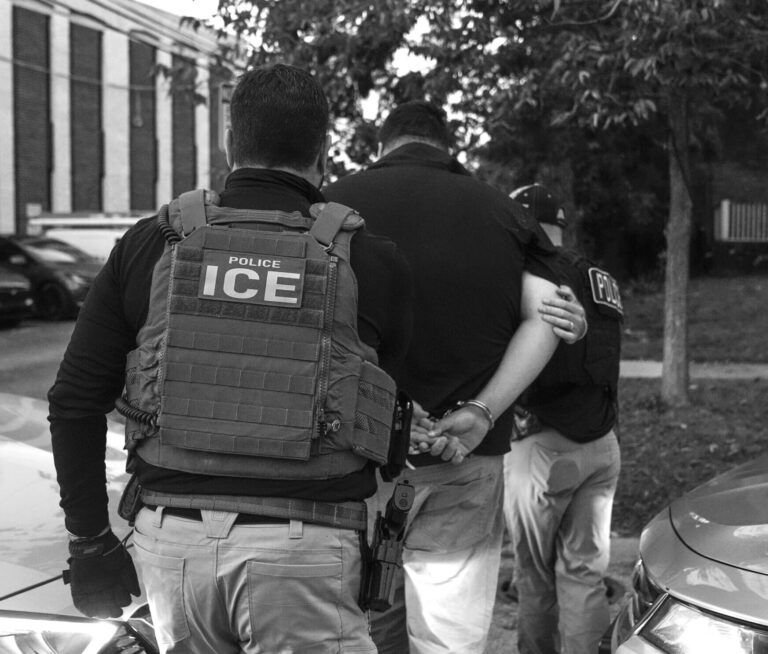 ATF and ICE agents make an arrest in a neighborhood of Chicago, Illinois, in September 2025.
