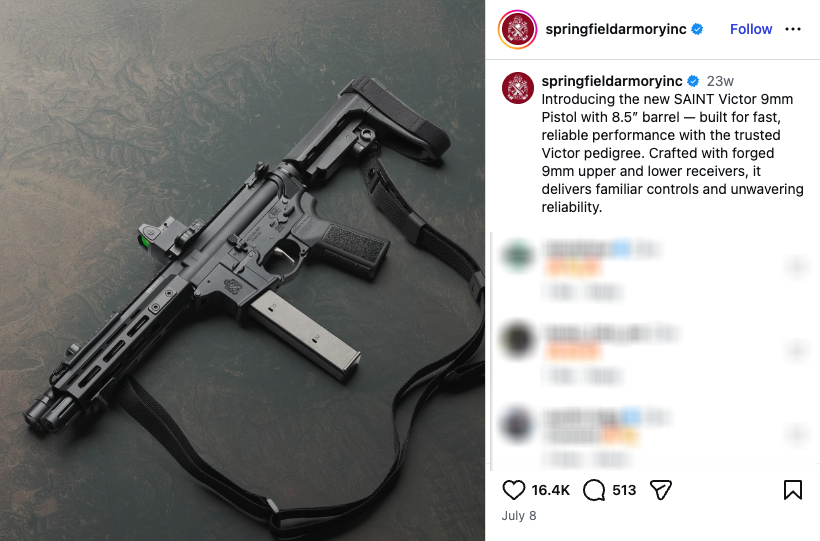 Springfield Armory returned to selling firearms with arm braces this past summer, including ARs.